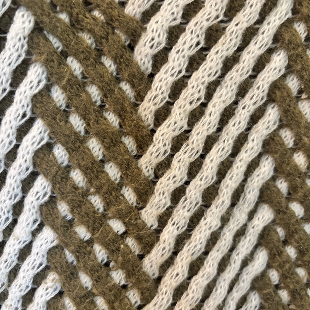 Very J Chevron Knit Sweater olive & Cream Textured Pullover | A7 - Picture 2 of 6
